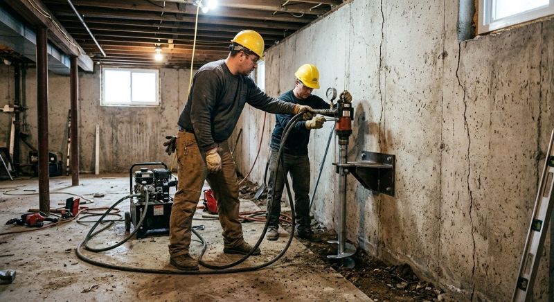 Basement Stabilization in Bemidji, MN