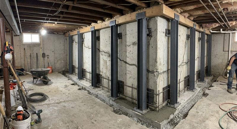 Basement Stabilization in Bemidji, MN