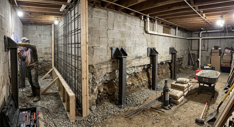 Basement Stabilization in Bemidji, MN