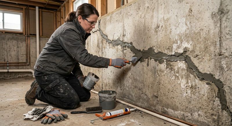 Cracked Basement Floor Repair in Bemidji, MN